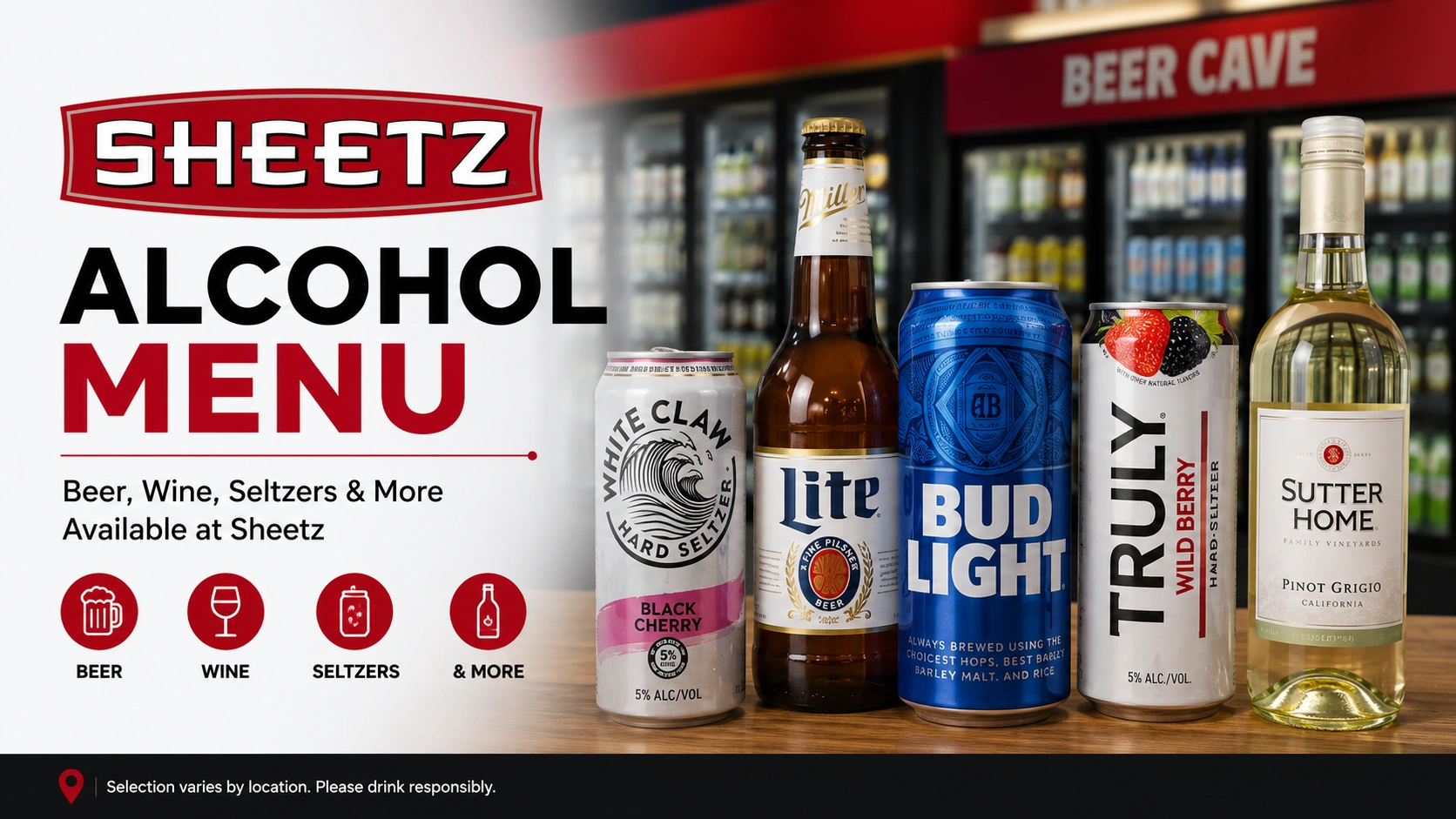 Sheetz Alcohol Menu
