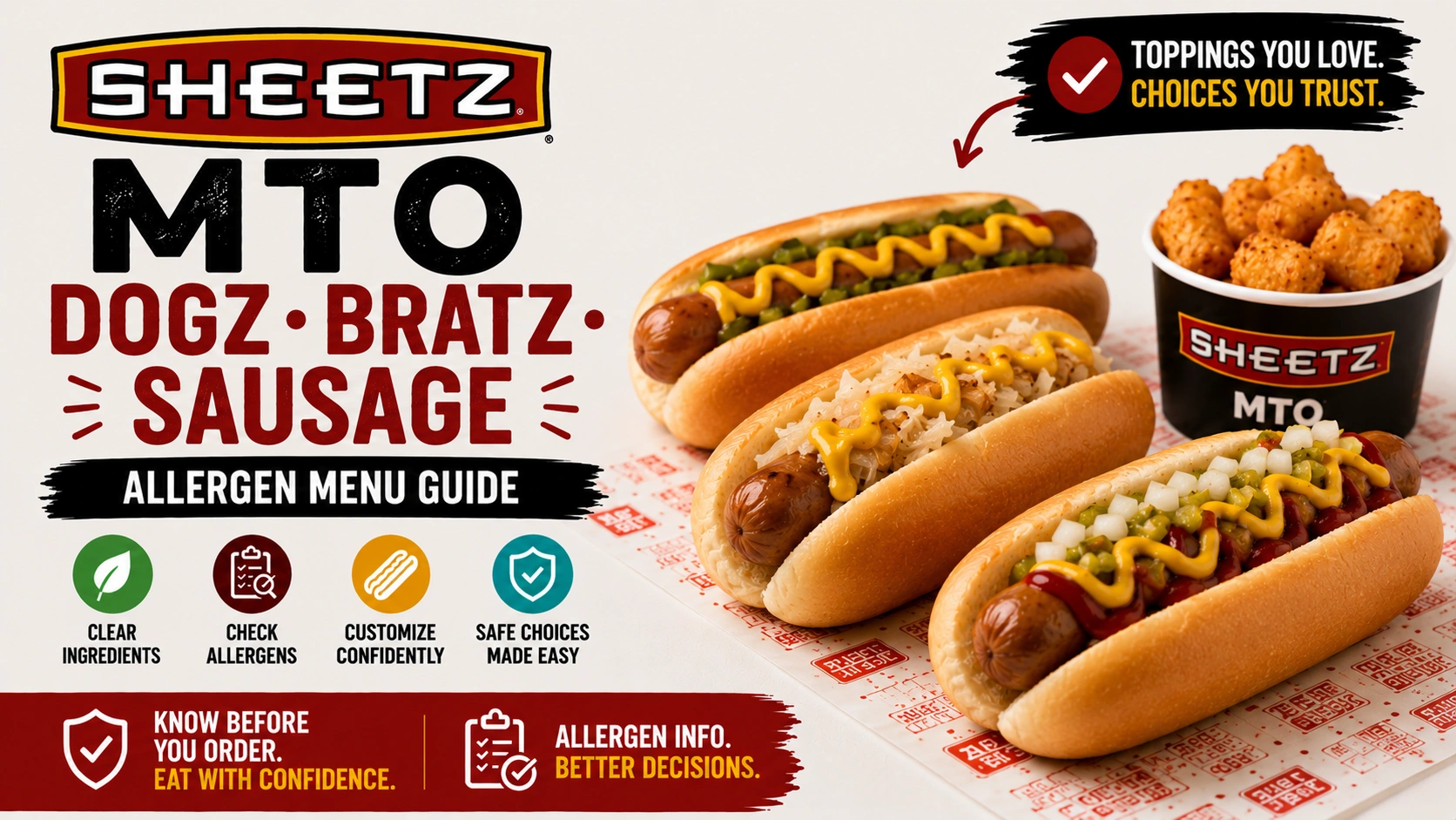 Sheetz Dogz, Bratz & Sausage Allergen Menu