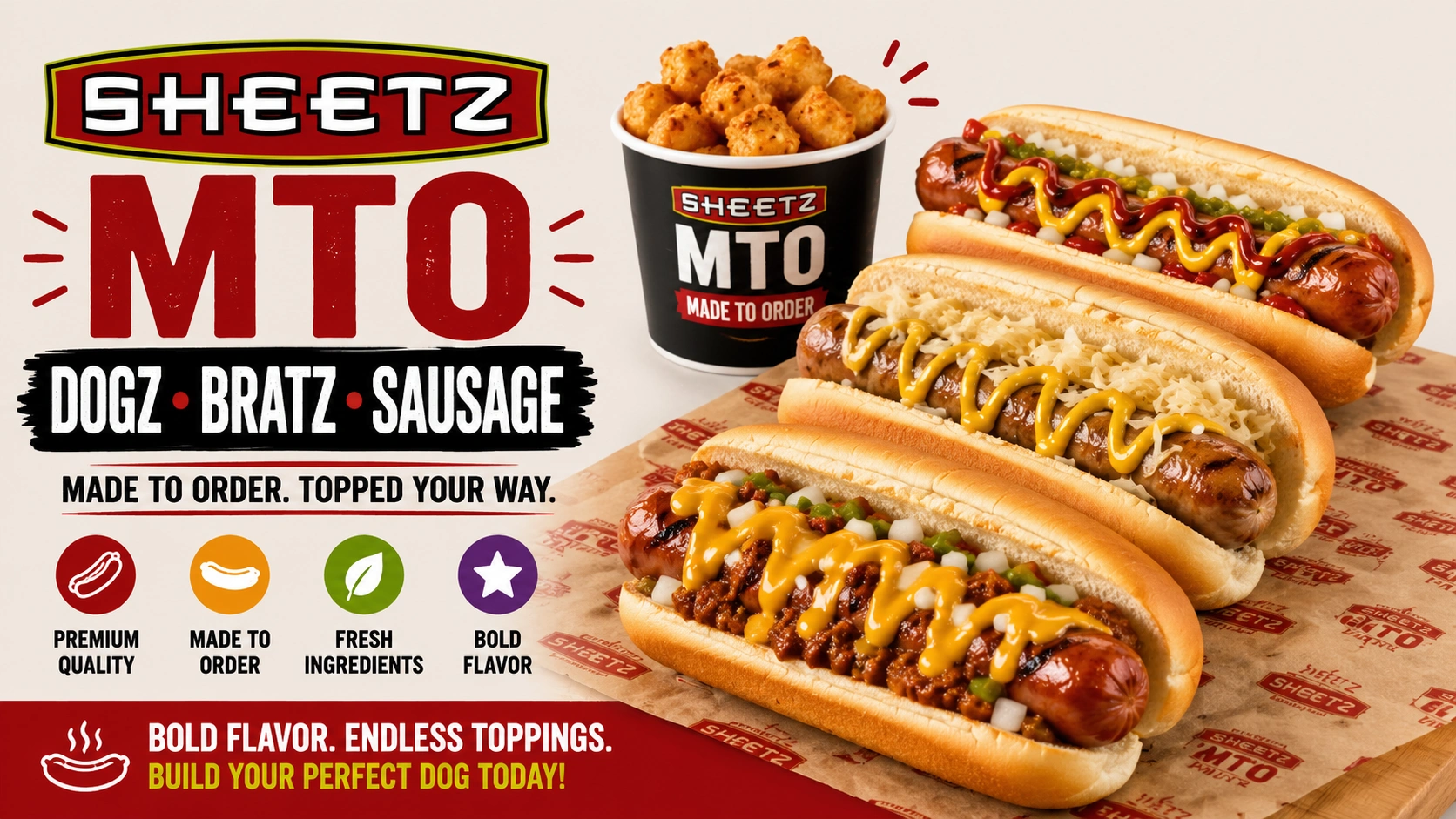 Sheetz Dogz, Bratz & Sausage Nutrition Menu