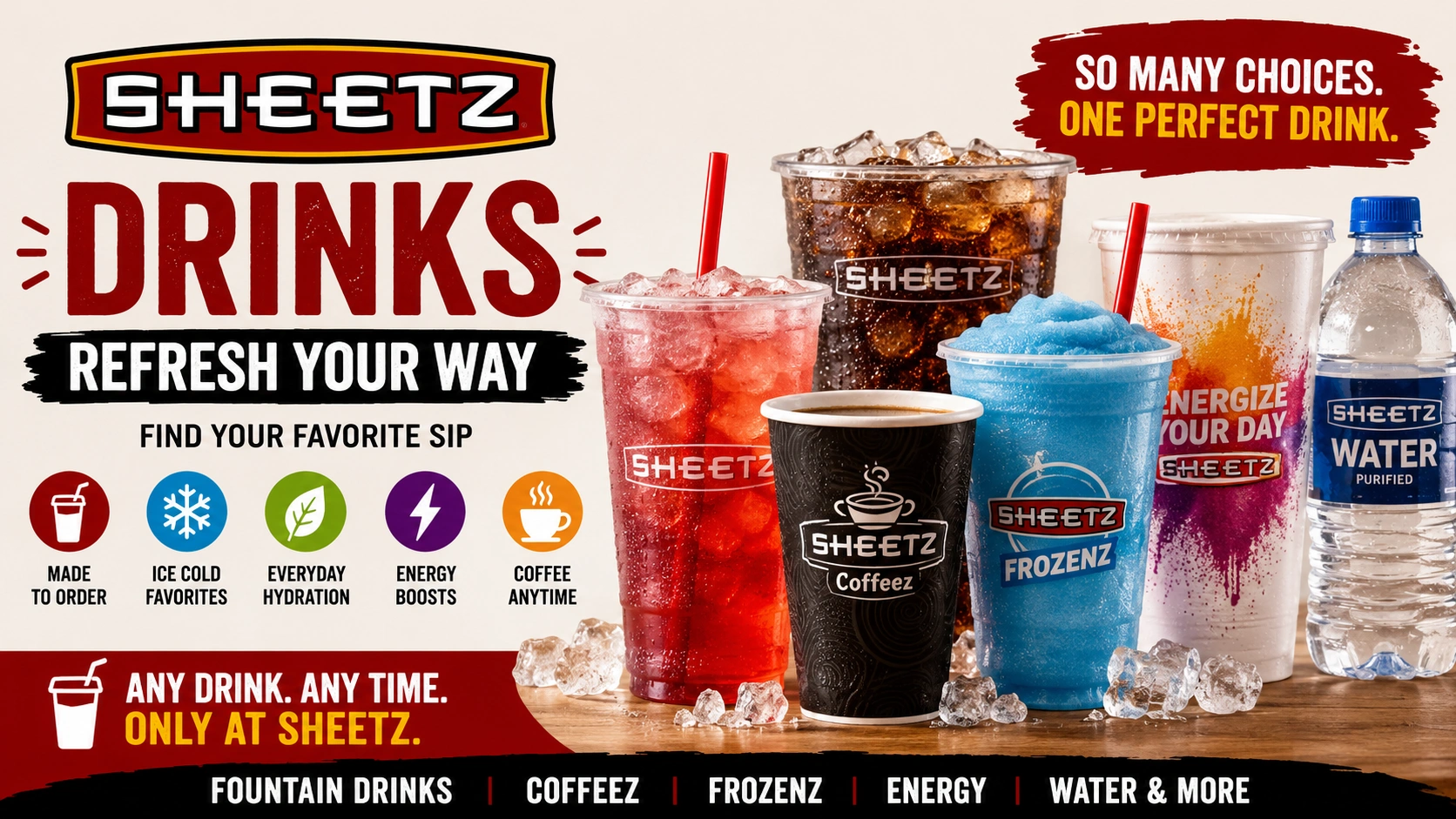 Sheetz Drinks Nutrition Menu