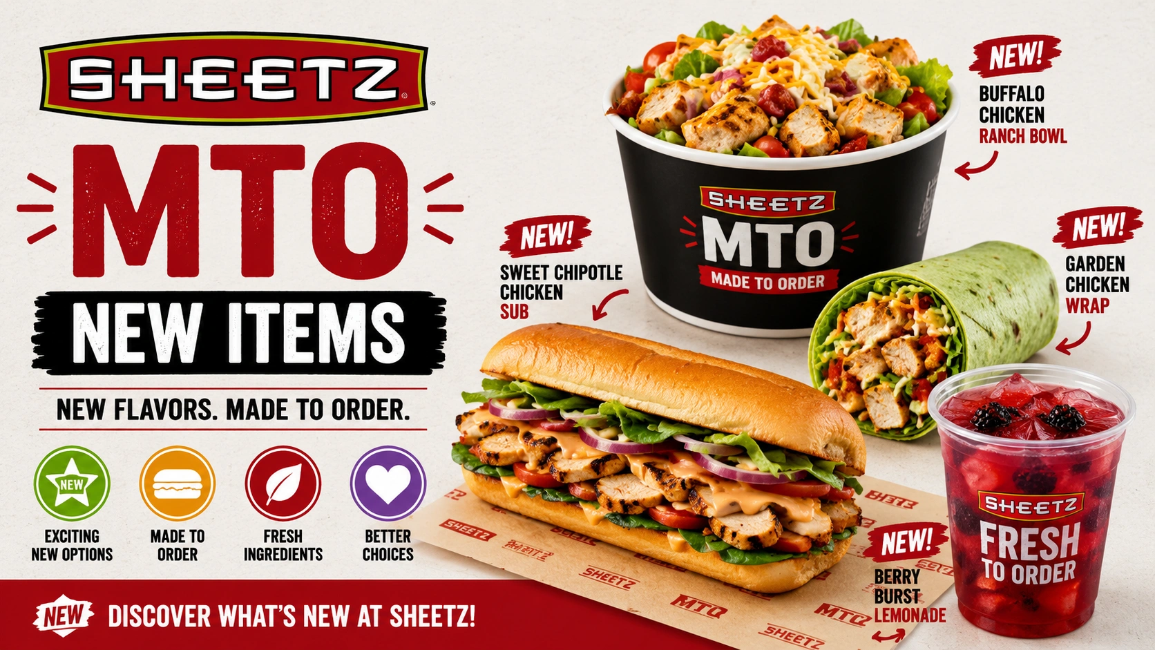 Sheetz New Items Nutrition Menu