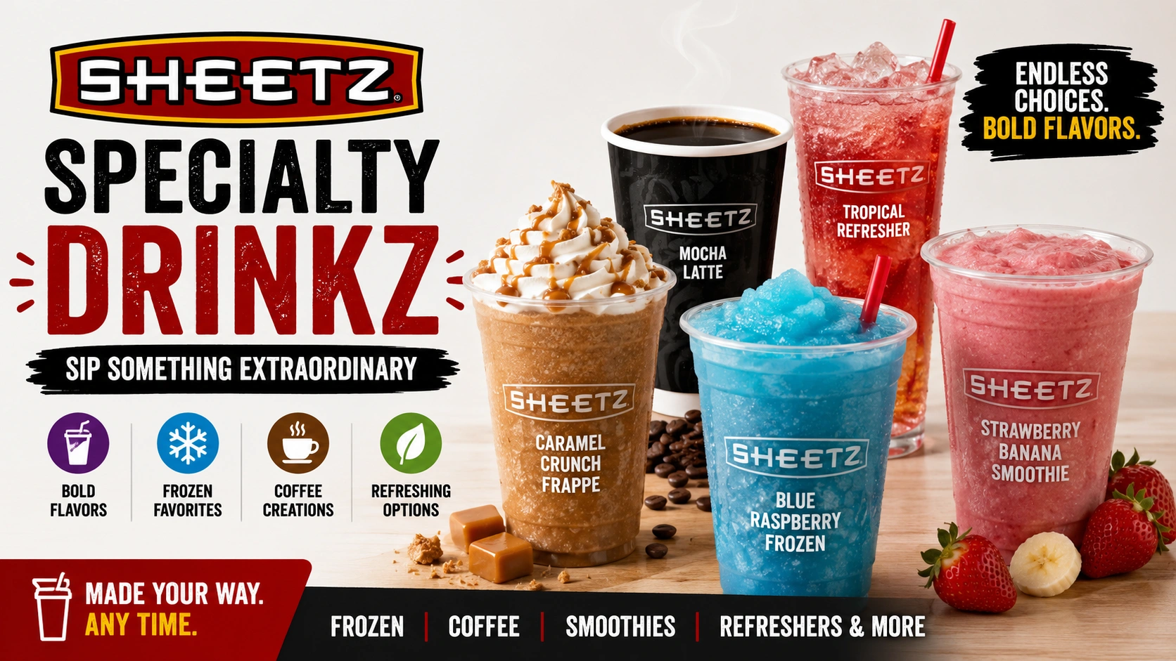 Sheetz Specialty Drinkz Nutrition Menu
