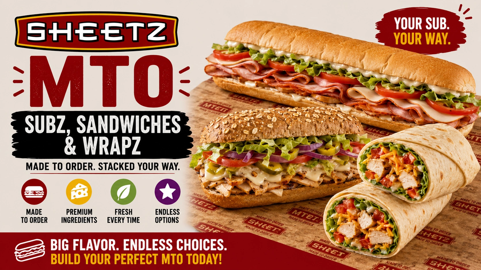Sheetz Subz, Sandwiches & Wrapz Nutrition Menu