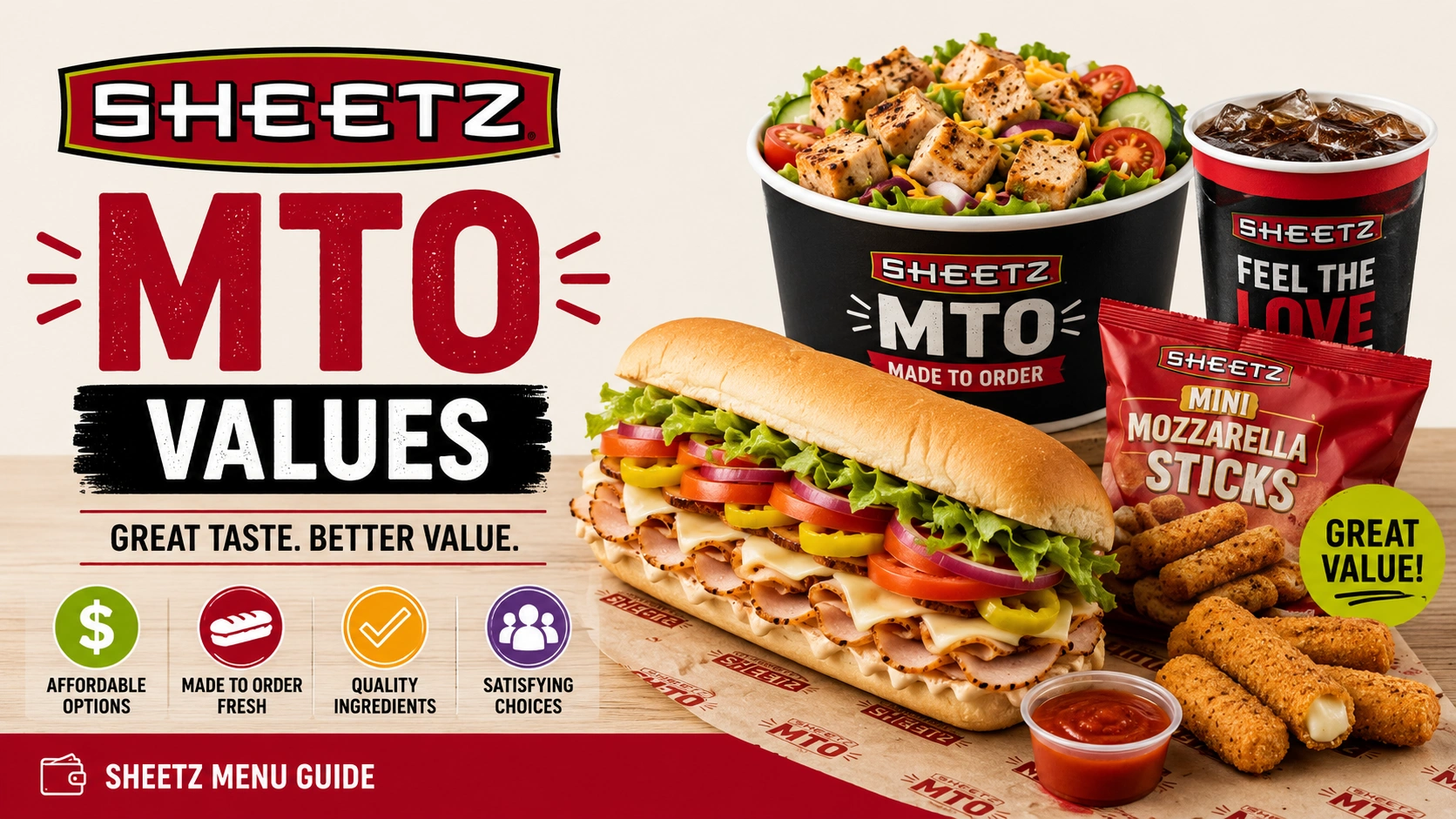 Sheetz Values Nutrition Menu