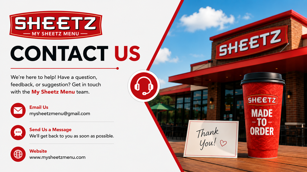 My Sheetz Menu Contact Us